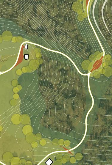 A map highlighting the new design concept at Latta Place.